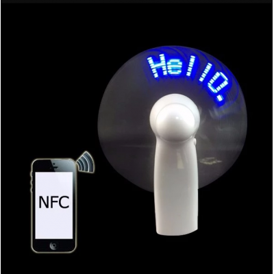 Summer Gift Flashing Programmable LED NFC Fan custom message