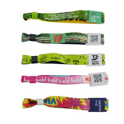 Disposable NTAG 213/215/216 woven bracelets rfid nfc woven wristbands for events